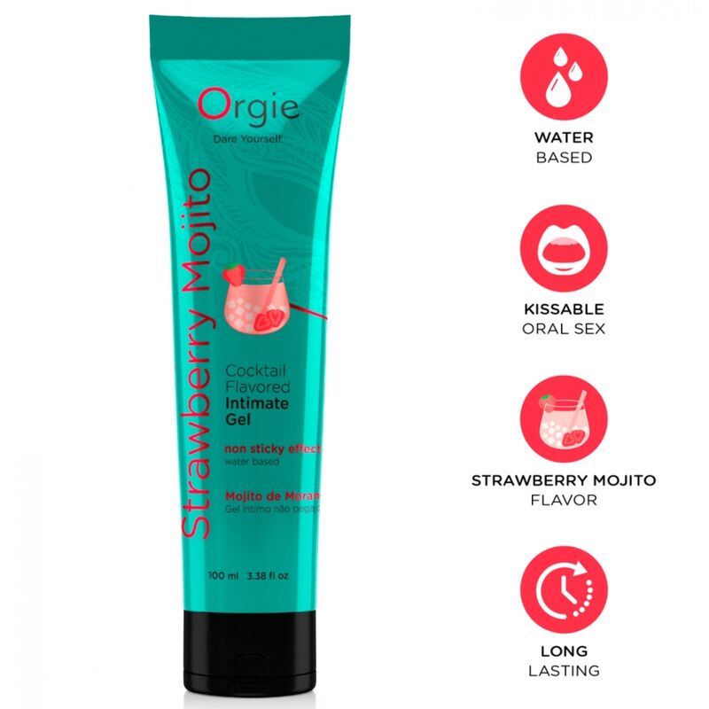 Tube turquoise Lube Tube Cocktail Strawberry Mojito ORGIE 100 ml et ses caractéristiques