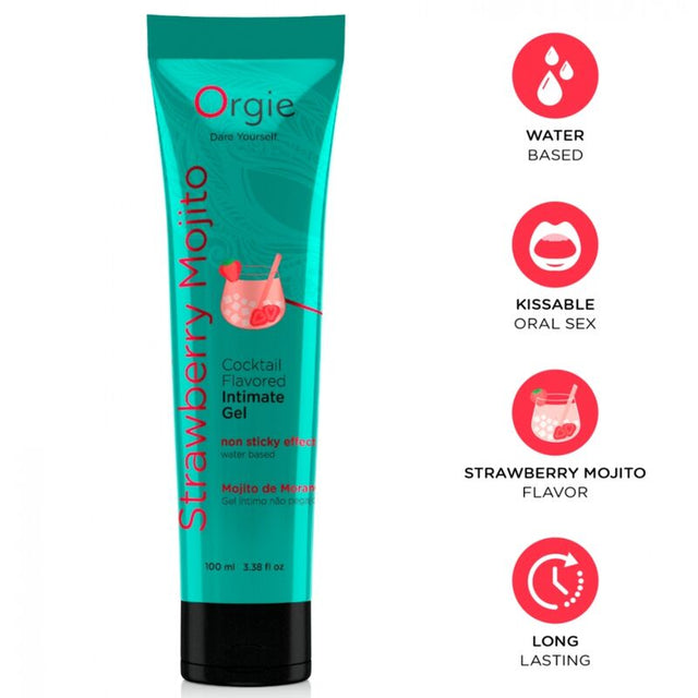 Tube turquoise Lube Tube Cocktail Strawberry Mojito ORGIE 100 ml et ses caractéristiques