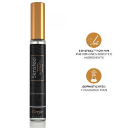 Orgie Sensfeel for Man Reisespray 10 ml mit goldfarbener Kappe und Symbolen