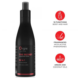Lotion The Secret ORGIE 200 ml en spray avec présentation des fonctions