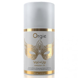 Flacon airless blanc et doré de crème Orgie Vol+Up