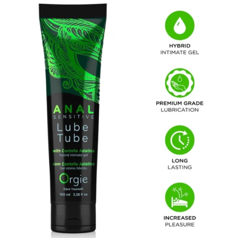 Tubo Anal Sensitive ORGIE 100 ml e pittogrammi di presentazione