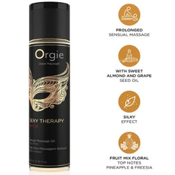 Flacon Amor 200 ml ORGIE et pictogrammes massage prolongé, huiles d'amande et de raisin, effet soyeux, ananas et freesia