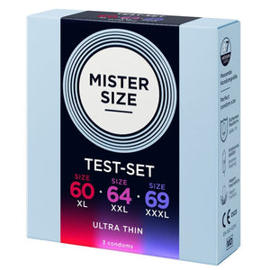 Kit Mister Size 60 / 64 / 69 mm vu de trois quarts, côté mentions de qualité et vegan.