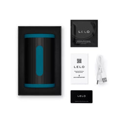 LELO F2S Double Sonic turquoise dans son coffret, avec câble USB et documents fournis