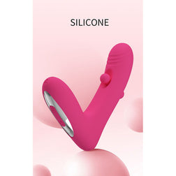 Silicone rosa Duden apresentado em ângulo num fundo rosa