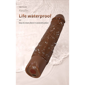 Kessler brown covered with water drops on a presentation visual