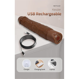 Illustration of recharging the brown Kessler with its USB cable
