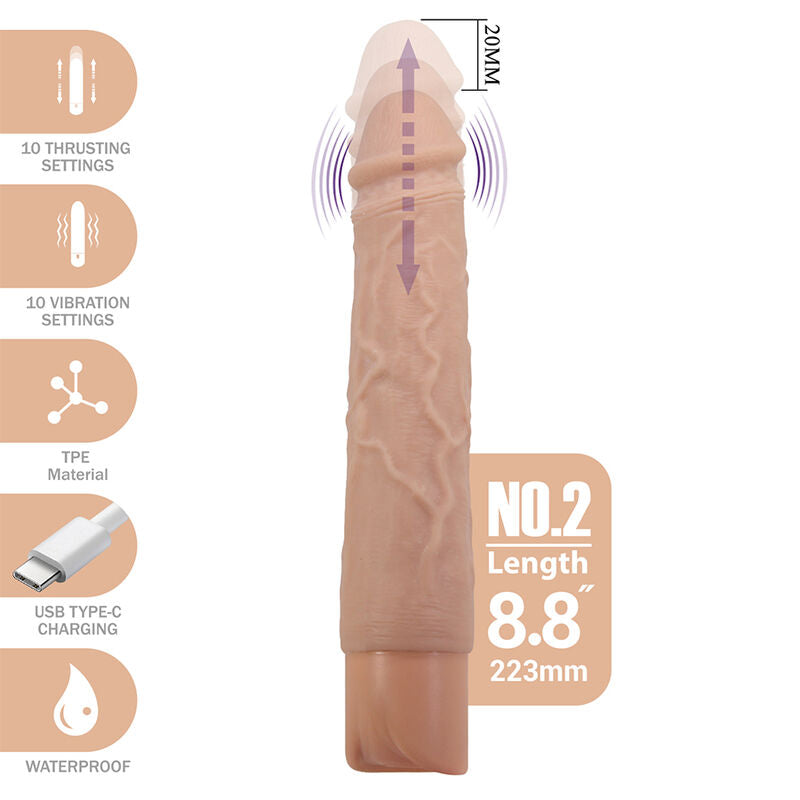 Vleeskleurige Kessler: vibrator en markeringen voor trillingen, heen en weer en USB-C opladen