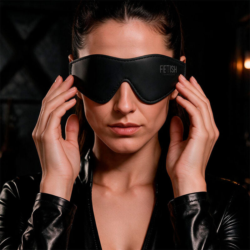 FETISH SUBMISSIVE MASQUE EN CUIR VEGAN AVEC DOUBLURE EN NOPRENE