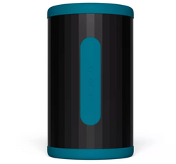 LELO F2S Double Sonic turquoise vu de face, avec bande de commandes sur le boîtier noir