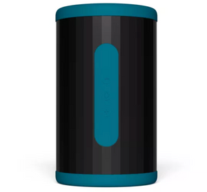 LELO F2S Double Sonic turquoise vu de face, avec bande de commandes sur le boîtier noir