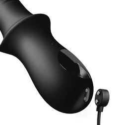Gros plan du connecteur de recharge magnétique et de la poignée du Pleasure Wave noir