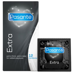 PASANTE EXTRA PRESERVATIFS EXTRA EPAIS AVEC LUBRIFICATION SUPPLEMENTAIRE 12 UNITES