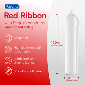 PASANTE PRESERVATIFS RED RIBBON NATURELLE FORME 54 MM 144 UNITES