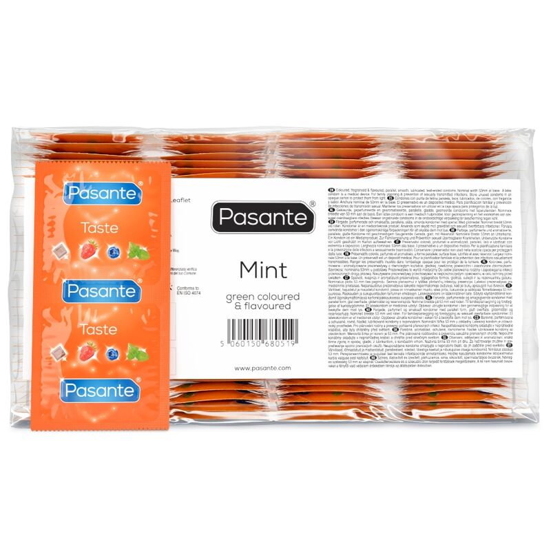 PASANTE PRESERVATIFS SAVEUR MENTHE SAC 144 UNITES