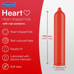 PASANTE PRESERVATIVI FORMA CUORE ROSSO SACCHETTO 144 PEZZI