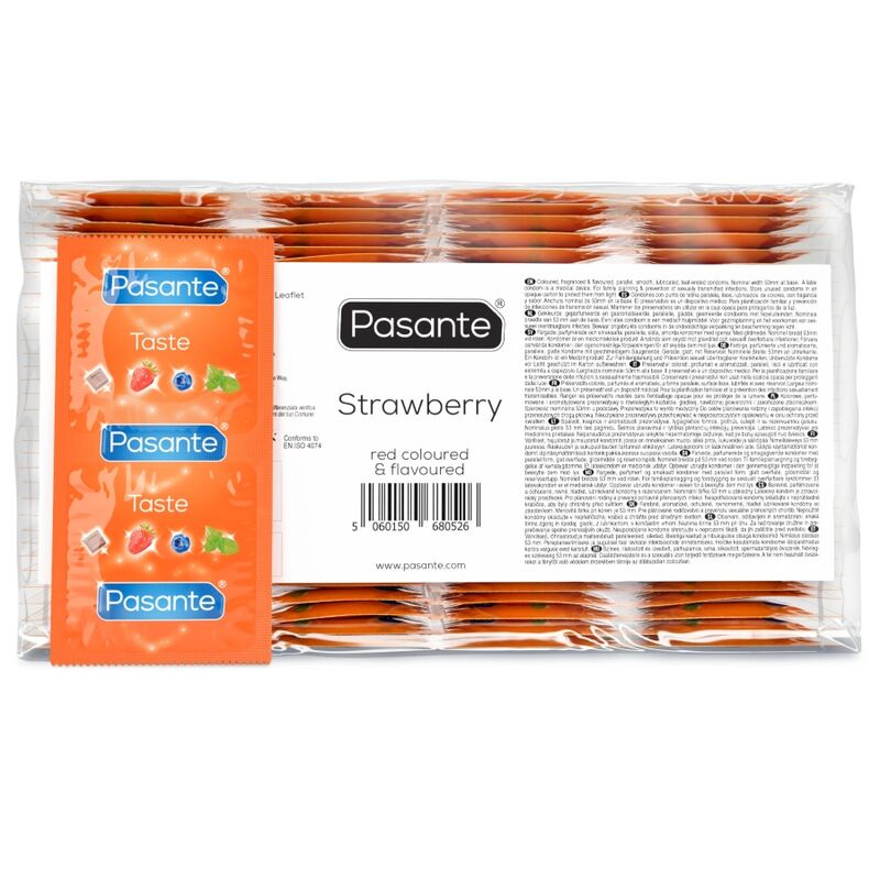 PASANTE PRESERVATIFS SAVEUR FRAISE SAC 144 UNITES