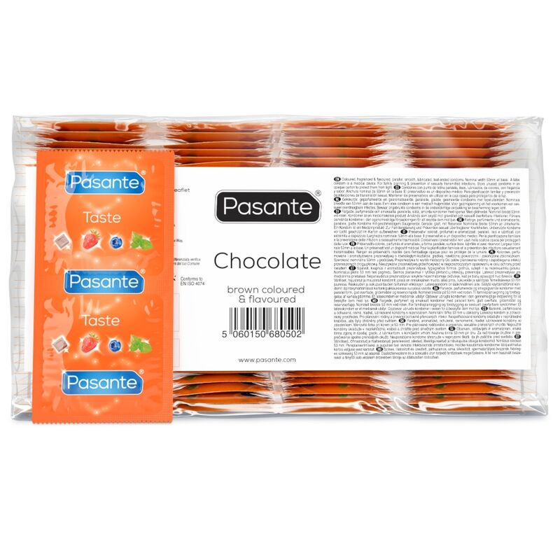 PASANTE PRESERVATIFS SAVEUR CHOCOLAT TEMPTATION SAC 144 UNITES