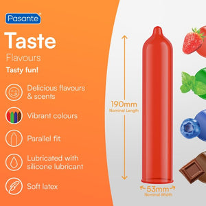 PASANTE PRESERVATIFS SAVEUR CHOCOLAT TEMPTATION SAC 144 UNITES
