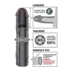 Black XL Penis Extension Sleeve + — product view — 3