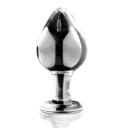 Plug anal verre forme goutte d'eau — Icicles N.25 — vue de face