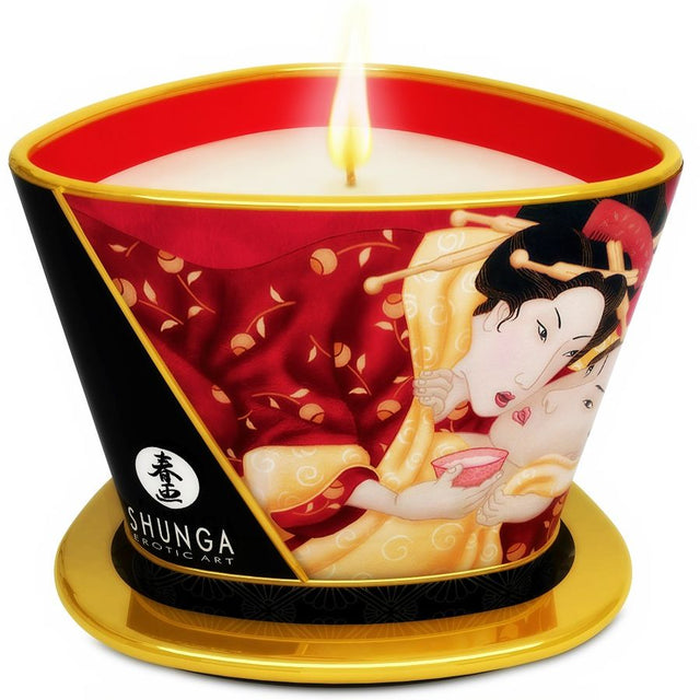 SHUNGA MINI CARESSE AUX BOUGIES FRAISES ET BOUGIE DE MASSAGE CAVA 170 ML