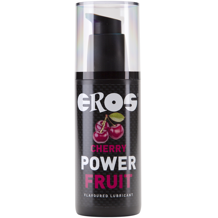 Lubrifiant goût cerise comestible 125 ml — Cherry Power Fruit · Eros Power Line · Lubrifiants aromatisés