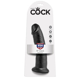 Gode réaliste noir 23 cm avec ventouse