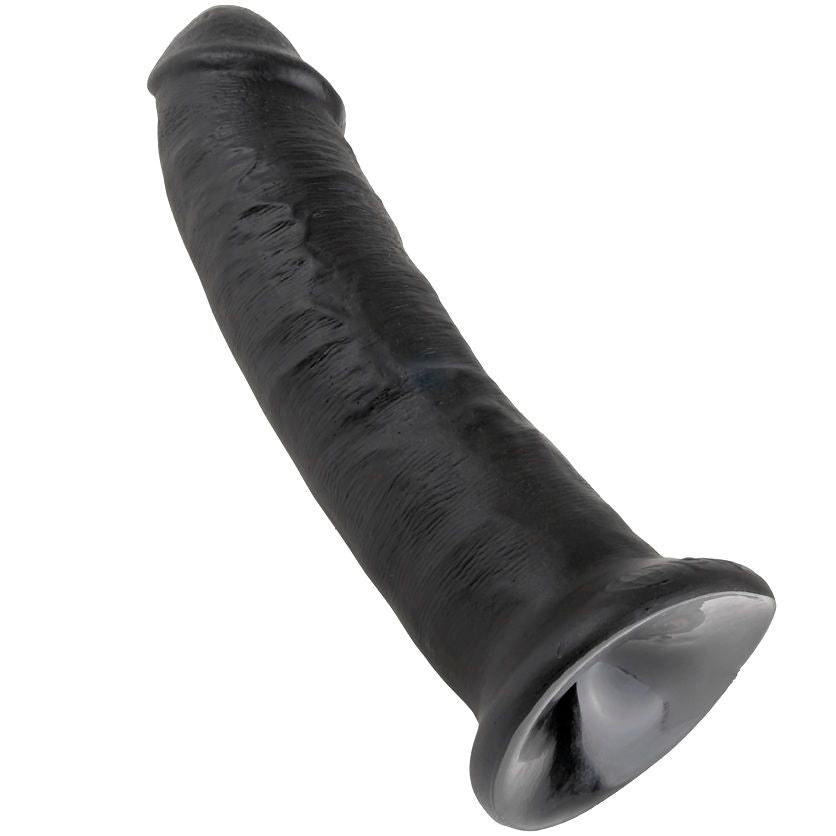 Gode réaliste noir 23 cm avec ventouse — emballage