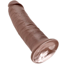 Gode réaliste 25,4 cm marron sans testicules — emballage