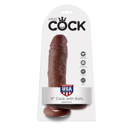 KING COCK 8 REALISTIC DILDO BROWN 20 CM