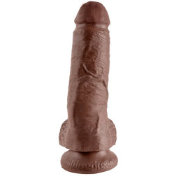 KING COCK 8 REALISTIC DILDO BROWN 20 CM
