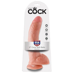 KING COCK 9 HAUTFARBENER DILDO MIT HODEN, 229 CM