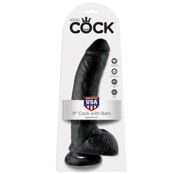 KING COCK 9 BLACK DILDO WITH BALLS 229 CM