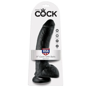 KING COCK 9 GODE NOIR AVEC BOULES 229 CM