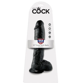 KING COCK 10 GODE NOIR AVEC BOULES 254 CM