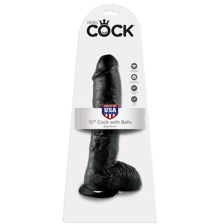 KING COCK 10 GODE NOIR AVEC BOULES 254 CM