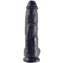 KING COCK 10 BLACK DILDO WITH BALLS 25.4 CM