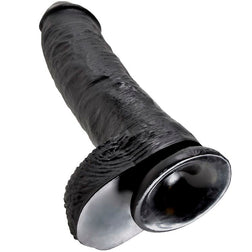KING COCK 10 BLACK DILDO WITH BALLS 25.4 CM