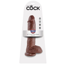KING COCK 10 GODE MARRON AVEC BOULES 254 CM