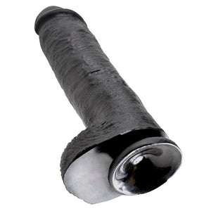 KING COCK 11 GODE NOIR AVEC BOULES 28 CM