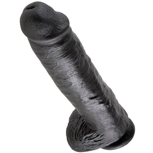 KING COCK 11 GODE NOIR AVEC BOULES 28 CM