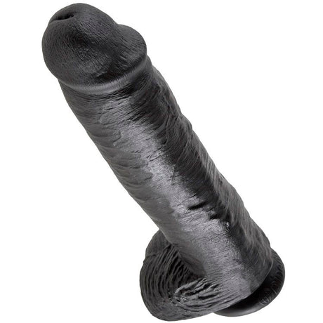 KING COCK 11 GODE NOIR AVEC BOULES 28 CM