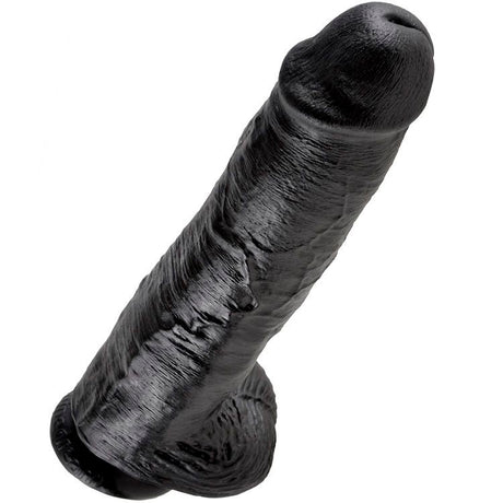 KING COCK 11 GODE NOIR AVEC BOULES 28 CM