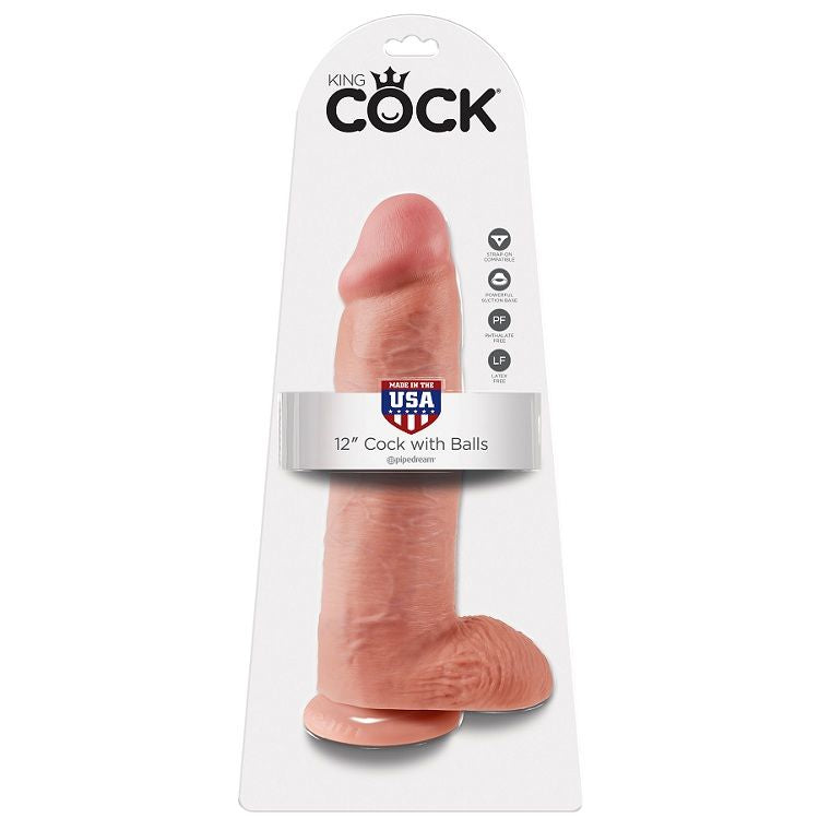 Gode réaliste XXL 30 cm avec ventouse — vue de profil