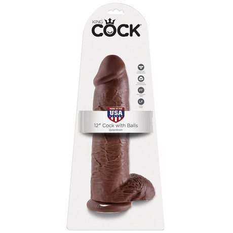 KING COCK 12 GODE MARRON AVEC BOULES 3048 CM