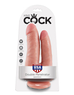 Gode double pénétration ventouse 20,9 cm — vue de profil