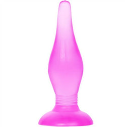 Gode ventouse Plug anal lilas soft touch avec ventouse — 14,2 cm en Silicone médical violet 14.2 cm vu de face