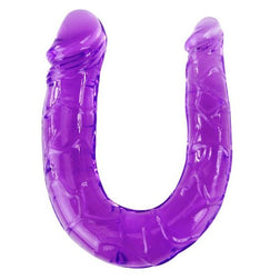 Double dong souple jelly 30,5 cm violet — vue de profil